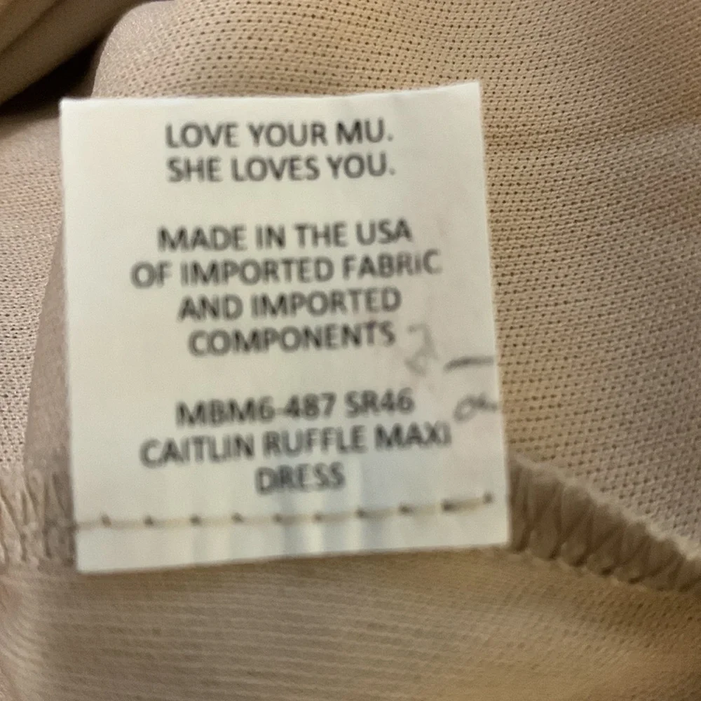 Show Me Your Mumu Caitlin Ruffle Maxi Bridesmaid Dress In Soft Beige Chiffon - Picture 5 of 8